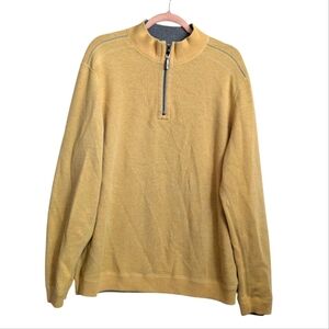 Tommy Bahama Quarter Zip Pullover Yellow Mens Size XL